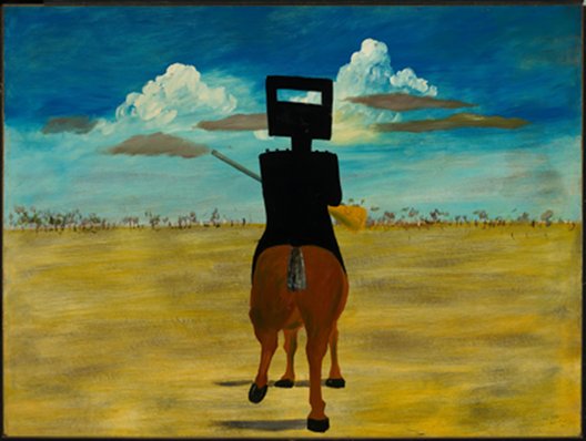Sidney Nolan: Ned Kelly

, 1946, enamel on composition board, 90.8 (H) x 121.5 (W) cm, Gift of Sunday Reed 1977, Courtesy National Gallery of Australia

 | Sidney Nolan: Ned Kelly Series | Friday 2 November 2012  – Sunday 27 January 2013 | IMMA