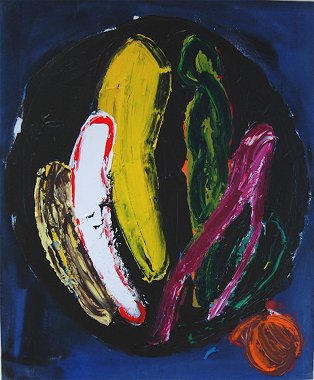 John Hoyland: Secret Circle, acrylic on canvas, 1985, 92 x 76 cm | Modern British Paintings & Sculpture | Thursday 17 January  – Saturday 16 February 2013 | Hillsboro Fine Art