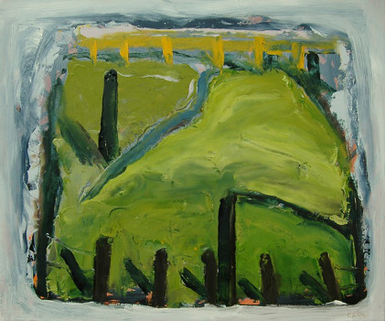 Eddie Kennedy: Stele, oil on paper, 2004, 30 x 35 cm | Works on Paper | Friday 12 July  – Saturday 10 August 2013 | Hillsboro Fine Art