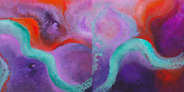 Anne Madden: Aurora B, Wind Lights, Diptych | Anne Madden: Dark and Light | Friday 11 October  – Saturday 26 October 2013 | Taylor Galleries