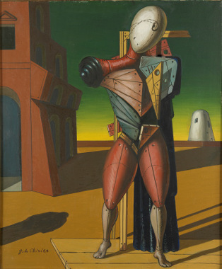 Giorgio de Chirico: Il Trovatore,, c.1960, Oil on canvas, 60 x 48 cm

Collection Irish Museum of Modern Art, Heritage Gift, Private Collection, 2008 | One Foot in the Real World | Saturday 12 October 2013  –  Spring 2014 | IMMA