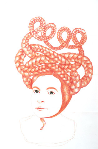 Vanessa Donoso López: Self-portrait as a red-head with a reef knot style do, 2012 | Additions 2013 | from 15 November   | Bourn Vincent Gallery