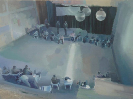 Colin Crotty: untitled, 2013, oil on linen on board, 31cm x 40cm | In the Land of Tib and Tom | Friday 16 May  – Saturday 31 May 2014 | 