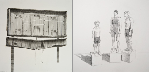 Dorothy Smith: 'Modern World', Sahoko Blake: 'Swimmers' | Dorothy Smith and Sahoko Blake: On the Tightrope | Friday 6 June  – Saturday 28 June 2014 | Gormleys Fine Art, Dublin