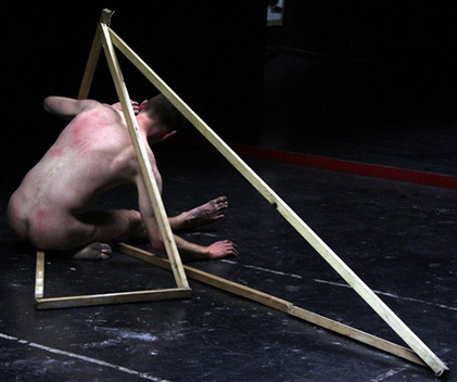 Fergus Byrne: Collapsable at Tactic in 'The Infinite Line' [a search for the unknown],  2014; photo: Sophie Behal | Self-made: An Exhibition Of Live Performance | Saturday 26 July 2014 | Crawford Art Gallery