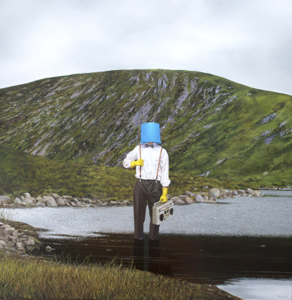 Stephen Johnston: The Sound of Mr Hill, oil on canvas, 100 x 100cm | Dublin Summer Show | Saturday 5 July  – Saturday 30 August 2014 | Gormleys Fine Art, Dublin