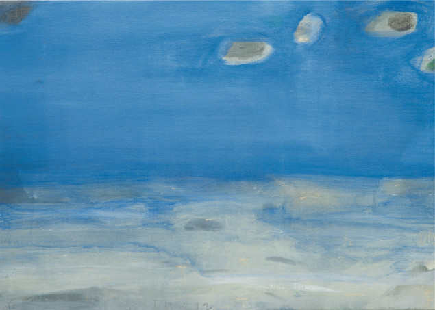 Tjibbe Hooghiemstra: Zee, paint, charcoal and pastel on canvas, 50 x 70 cm | Tjibbe Hooghiemstra: Sandy Island | Thursday 15 January  – Saturday 14 February 2015 | Hillsboro Fine Art