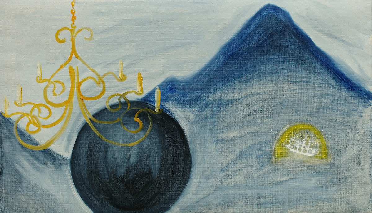 Enzo Cucchi: Impero di luce, 2012, oil on canvas, 55 x 96 cm | Sandro Chia, Enzo Cucchi, Michael Warren: Meraviglia | Friday 5 June  – Saturday 11 July 2015 | Hillsboro Fine Art