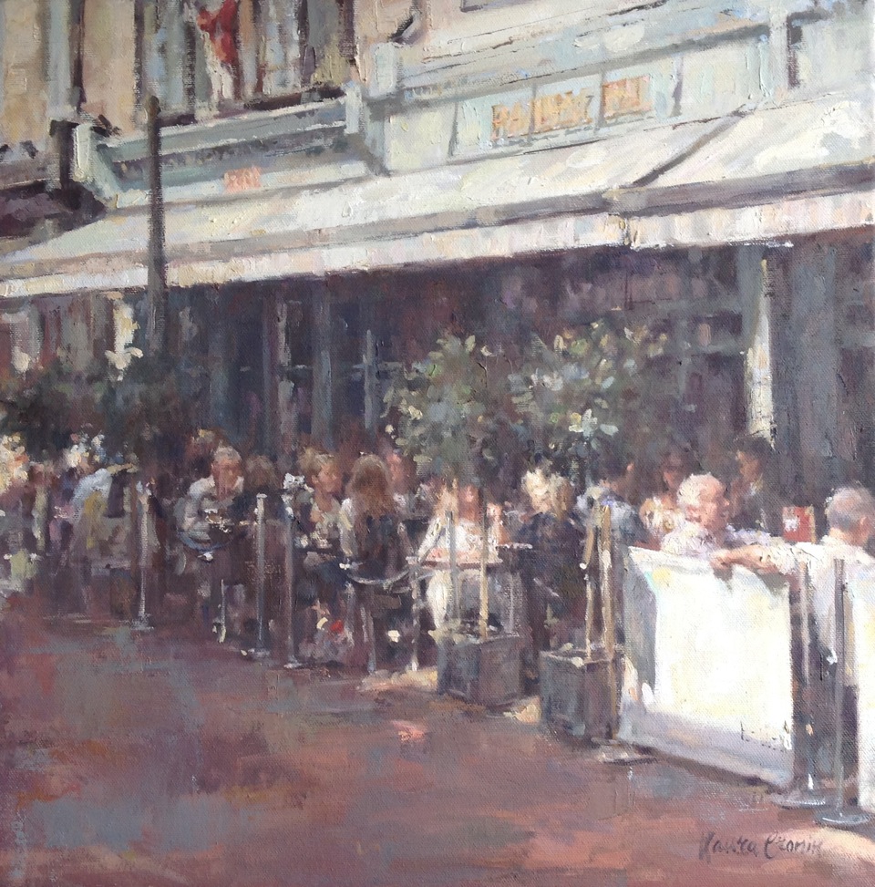 Laura Cronin: Lunch at the Bailey | John Hearne and Laura Cronin: Dublin – Dawn to Dusk | Thursday 25 June  – Saturday 18 July 2015 | Gormleys Fine Art, Dublin