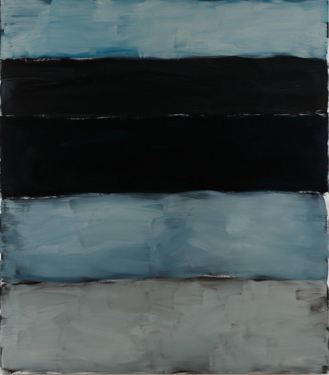 Sean Scully, Landline Black Line, 2014, oil on aluminium, 215.9 x 190.5 cm /85 x 75 in | Sean Scully: Home | Friday 26 June  – Saturday 29 August 2015 | Kerlin Gallery