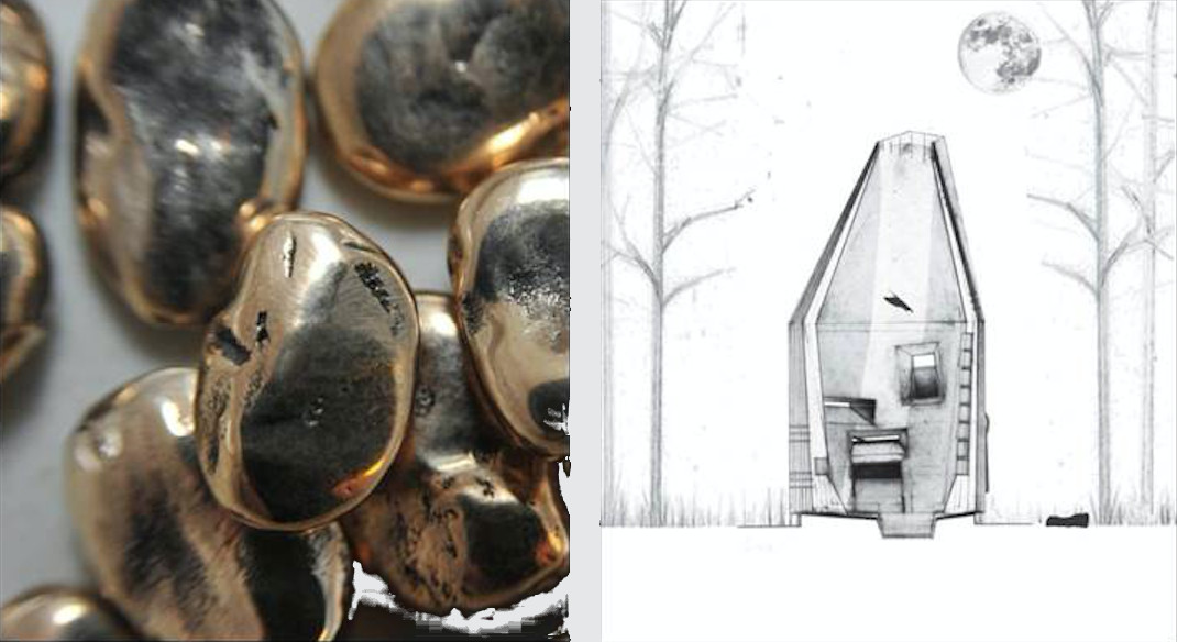 Clea van der Grijn: Magical thinking, 2015; patinated bronze, various sizes; time[scape]lab: Cabanon at night, Tennessee, US | Liminal Spaces: Art, Architecture and Place | Sunday 13 September  – Wednesday 23 December 2015 | The Model