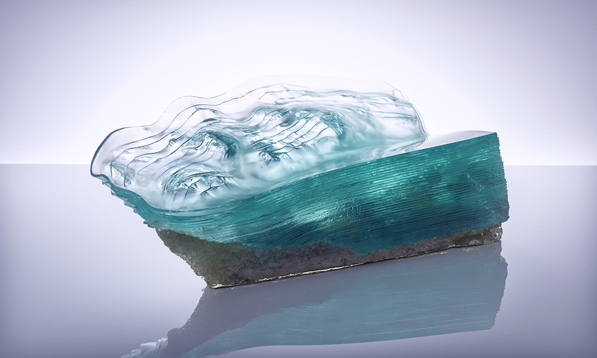 Alva Gallagher: Surge, fused, slumped, cast and pate de verre glass; 60cm L x 34cm W x 22.5cm H | PORTFOLIO: Finale Exhibition | Friday 27 November  – Wednesday 23 December 2015 | Solomon Fine Art