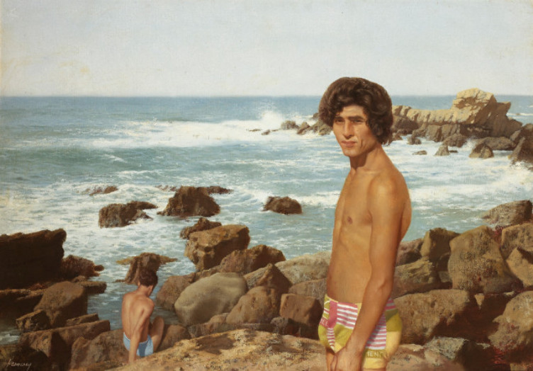 Patrick Hennessy: Kassim by the Sea, 1978, oil on canvas, 62.2 x 87.6 cm. Private Collection. Image courtesy of Whytes.  © The Artist’s Estate | Patrick Hennessy: De Profundis | Thursday 24 March  – Sunday 24 July 2016 | IMMA