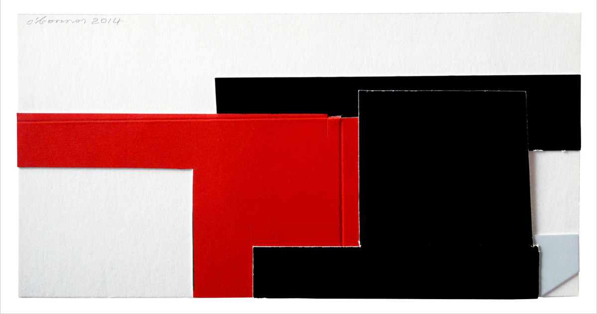 James O'Connor: Working Collage, 2014, paper collage, 8.4 x 16.6 cm | James O’Connor: Collages & Paintings (2014-2016) | Friday 27 May  – Saturday 11 June 2016 | Taylor Galleries