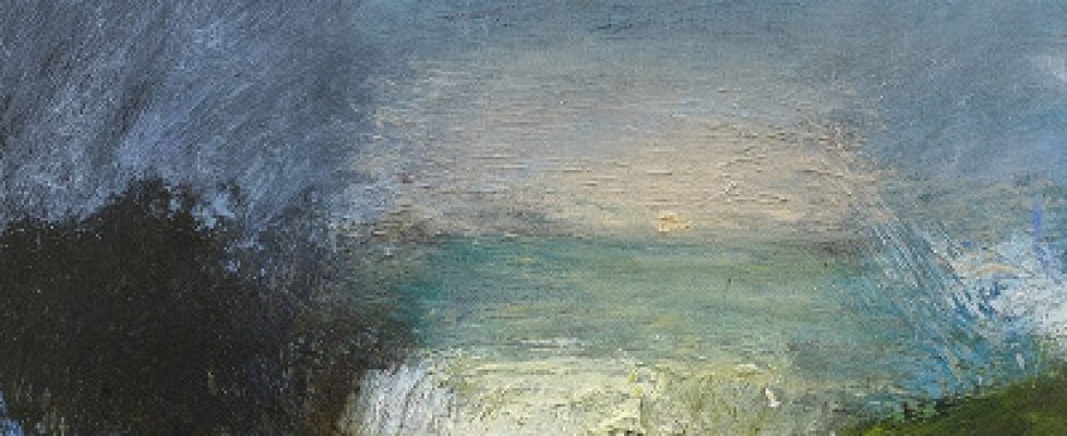 Melita Denaro, On home ground then, oil on board, 26 x 29 cm sq