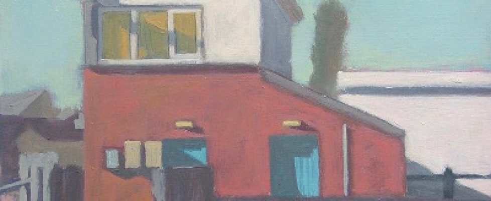 railway residence, oil on board, 30x40cm sq