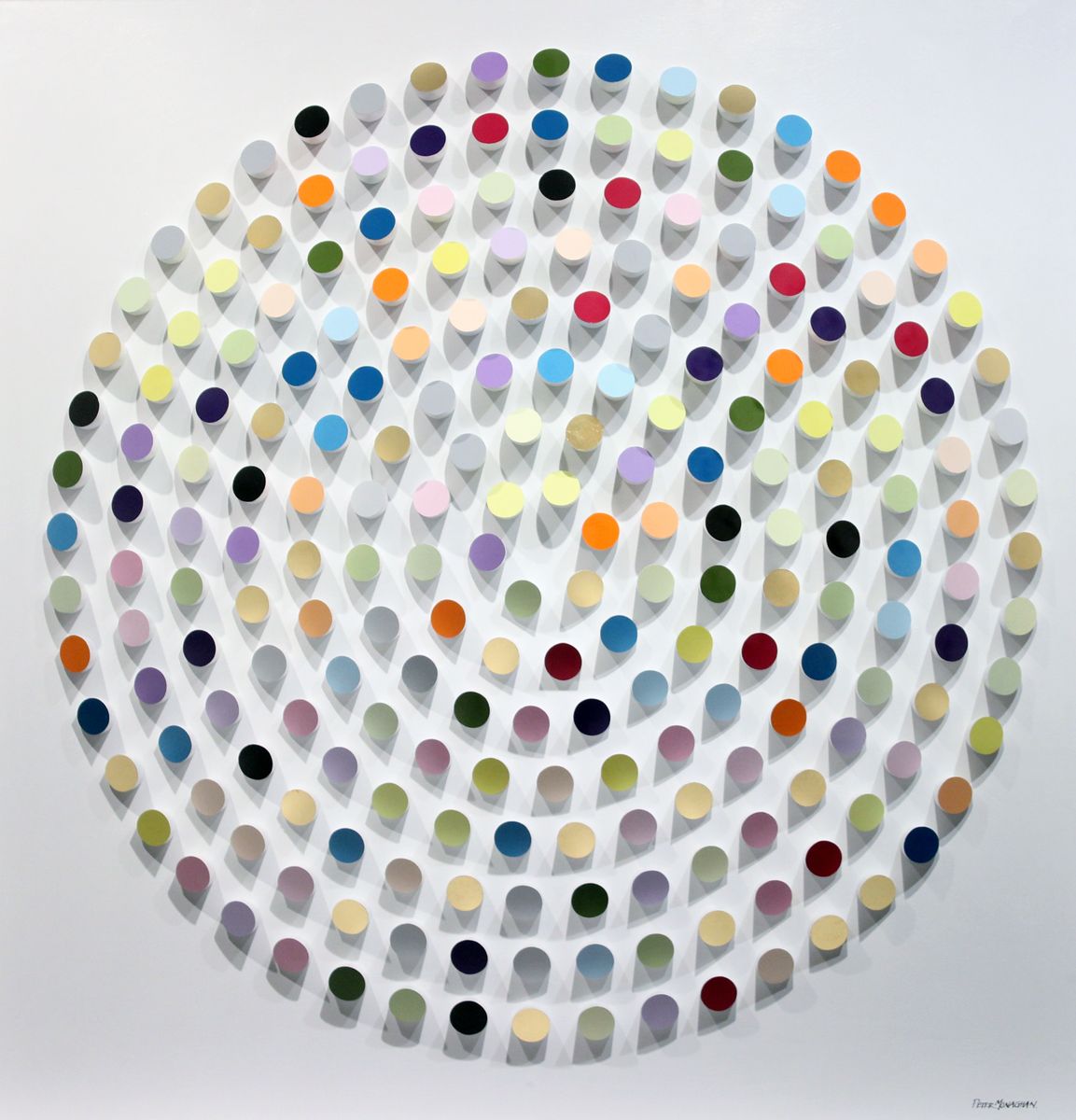 Peter Monaghan: Wooden Dowels, 81 x 81cm, mixed media | Summer Exhibition | Saturday 9 July  – Saturday 20 August 2016 | Gormleys Fine Art, Dublin