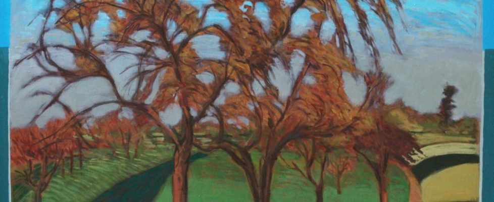 Brian Bourke, Apfelbaeume I, 2016, oil on canvas, 91.5 x 94 cm