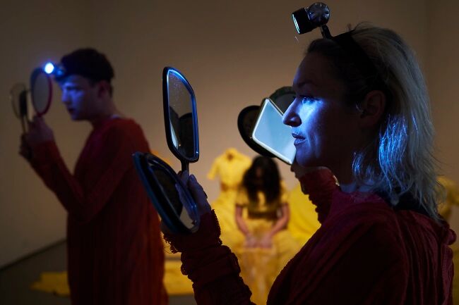 Amanda Coogan: Spit, Spit, Spill, Scrub, Scrub, still from performance, 2016 | Amanda Coogan: I’ll sing you a song from around the town | Friday 25 November 2016  – Sunday 29 January 2017 | Limerick City Gallery