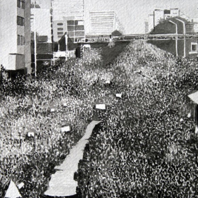 Joy Gerrard: shot crowd |  Royal Hibernian Academy 
15 Ely Place, Dublin 2 | Friday 20 January to Sunday 26 March 2017 | to 