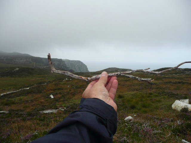 Tony Hill: Stick and Cliff, County Donegal, 2012, inkjet | Tony Hill: Selected Works 2017 – 1972 | Friday 14 April  – Sunday 4 June 2017 | F.E. McWilliam Gallery