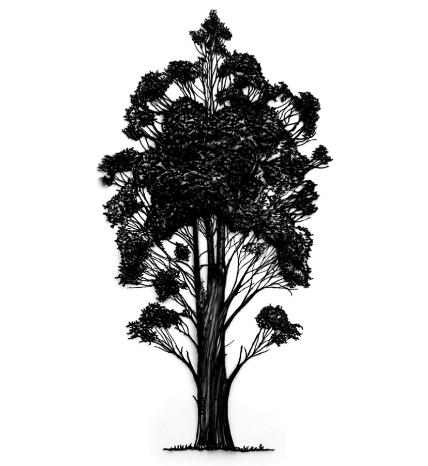 Eamon O'Kane: Baum Test 1, acrylic and charcoal on paper, 2017, 210 x 150cm; courtesy the artist | Eamon O’Kane: Does all the beauty of the world cease when you die? | Saturday 6 May  – Sunday 11 June 2017 | Butler Gallery