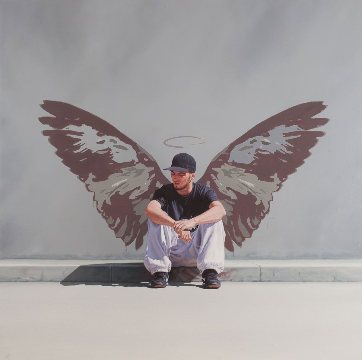 Nigel Cox: Fallen Angel, 122 x 122cm, oil on linen | Nigel Cox: Far from the Crowd | Thursday 18 May  – Saturday 27 May 2017 | Gormleys Fine Art, Dublin