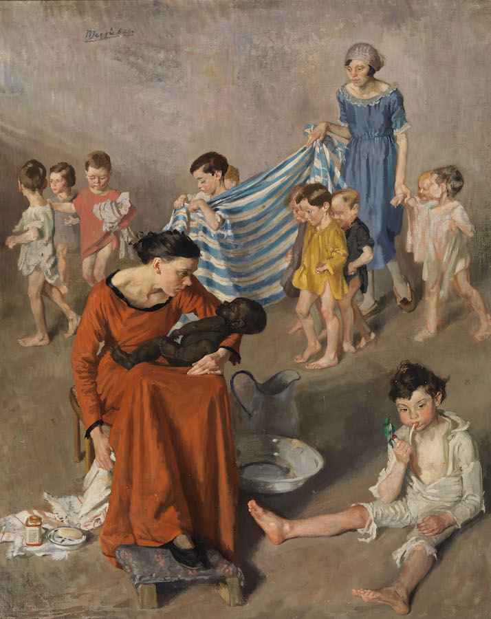 Margaret Clarke: Bath Time at the Crèche, c. 1925; National Gallery of Ireland | Margaret Clarke: An Independent Spirit | Saturday 16 September  – Saturday 18 November 2017 | F.E. McWilliam Gallery