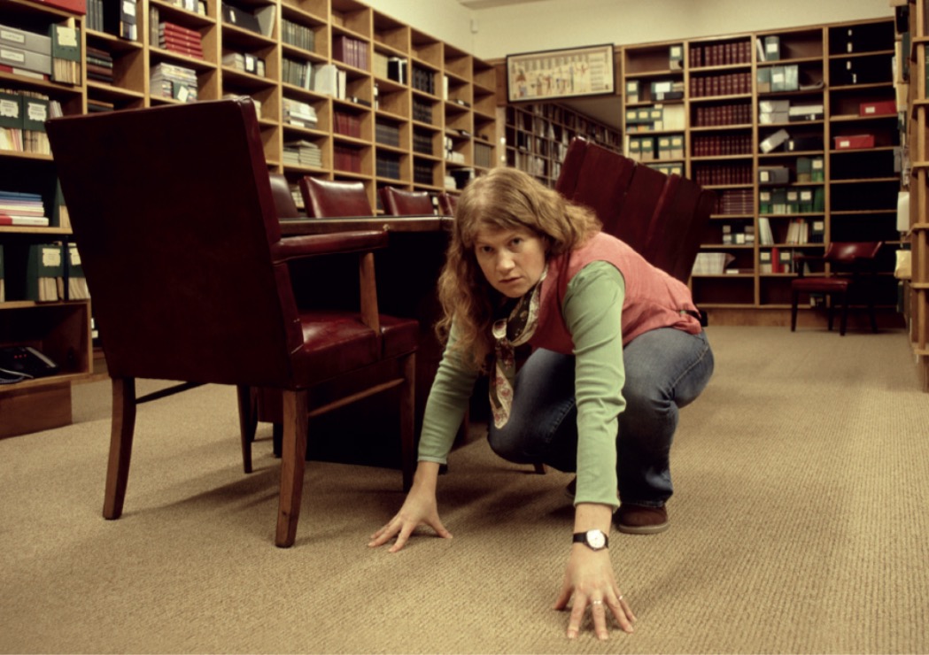 Susan MacWilliam: Artist as Medium, 2008, Stereoscope | Self-portrait in Eileen J. Garrett Library, Parapsychology Foundation, New York | Susan MacWilliam: Modern Experiments | Saturday 28 October  – Sunday 17 December 2017 | Butler Gallery