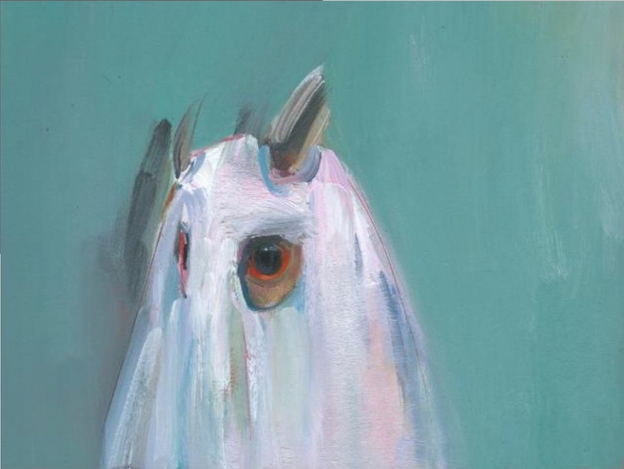 Gabhann Dunne: Ghost of a Long Eared Owl, 2018, oil on board, 5x20cm | Gabhann Dunne: Crossing the Salt | Friday 20 July  – Sunday 2 September 2018 | Limerick City Gallery