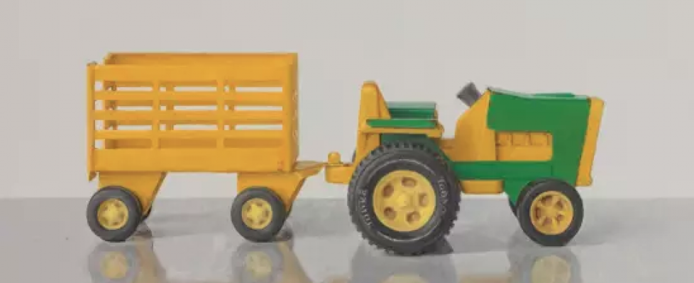 Comhghall Casey, Toy Tractor and Trailer (Tonka)