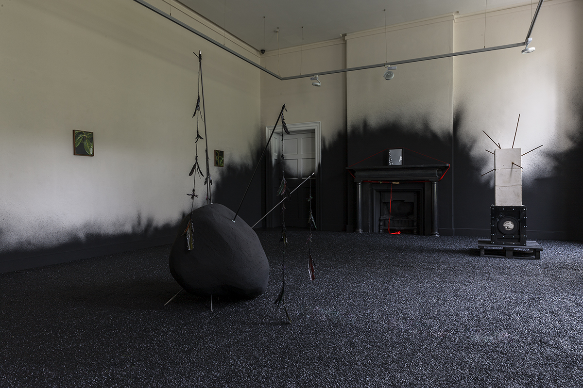 Marcel Vidal, Silverfish, The Dock Arts Center, Leitrim, 2018, Paint, faux grass, metal, feathers, wool, paint, expanded polystyrene, zinc fittings, watercolours on, paper, oil on linen, Photography by Lee Welch, Image courtesy of the artist. | Futures, Series 3, Episode 2 | Friday 16 November  – Wednesday 19 December 2018 | Royal Hibernian Academy