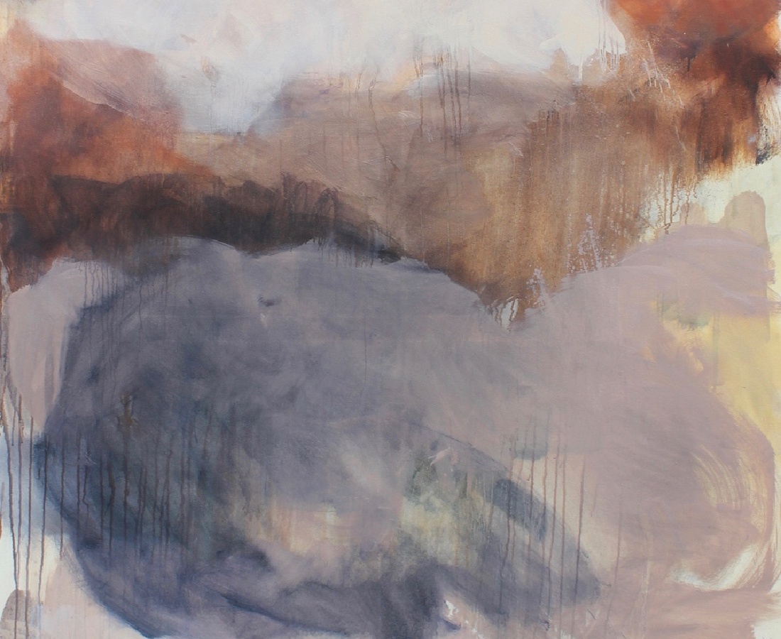 Leah Beggs: Rosey Retrospection, oil on canvas, 150 x 120cm | Leah Beggs: The Space Between | Friday 11 January  – Saturday 2 February 2019 | Solomon Fine Art