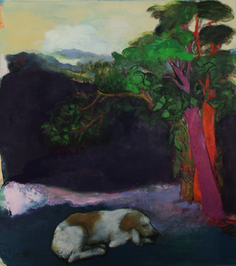 Jonathan Hunter: When he dreams, he runs, 2019, oil on canvas, 138 x 122 cm | Jonathan Hunter: Garland | Friday 29 March  – Saturday 27 April 2019 | Hillsboro Fine Art