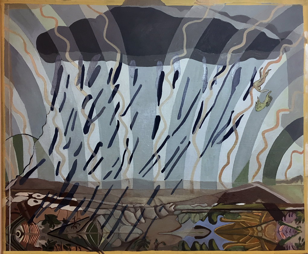 Sonia Shiel: A Storm For Climbing, 2019, oil on canvas, 50 x 60cm | Sonia Shiel: How the Oyster Makes the Pearl | Thursday 11 April  – Saturday 4 May 2019 | Kevin Kavanagh