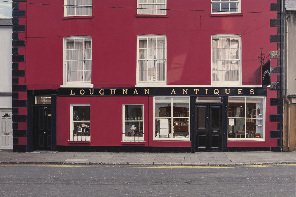 John Doherty: Mint Condition (Loughran Antiques, Youghal, Co. Cork), 2018 – 19, acrylic on canvas, 102 x 152 cm | John Doherty: Enduring Aspirations | Friday 3 May  – Saturday 25 May 2019 | Taylor Galleries