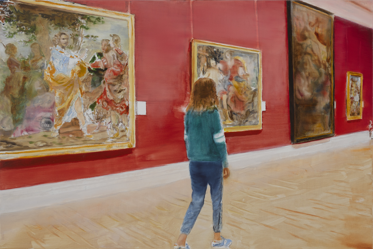 Margaret Corcoran: Red Corridor, oil on canvas, 2019 | Margaret Corcoran: An Enquiry II | Thursday 9 May  – Saturday 1 June 2019 | Kevin Kavanagh