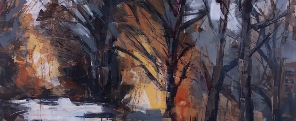 Bridget Flinn, Enchanted Forest, acrylic on canvas, 100 x 100 cm