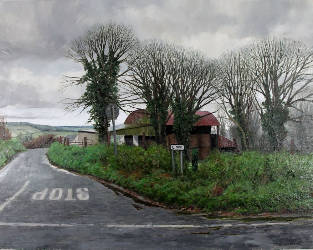 Eugene Conway: Hay Shed, Co.Kilkenny, 54.6 x 69.8 cm, oil on linen | Eugene Conway | Monday 11 March  – Monday 3 June 2019 | Gormleys Fine Art, Dublin
