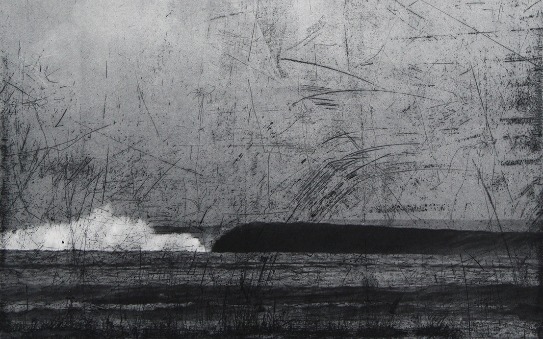 Johnny Bugler: The Last Wave, photo-etching, 2017, 60 x 75 cm | Johnny Bugler: blue notes | Friday 24 May  – Friday 14 June 2019 | Studio 12