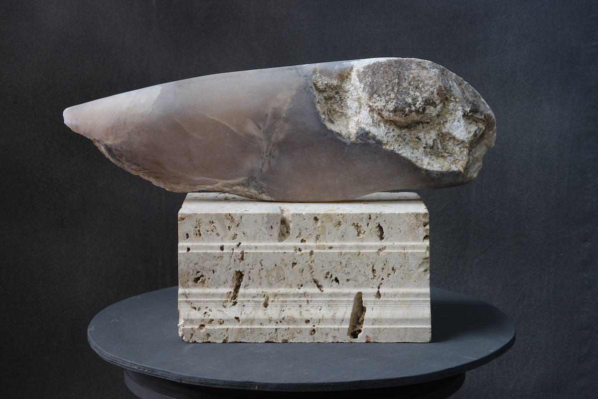 Tania Mosse, Fathom, alabaster and limestone, h. 43 cm | Summer Exhibition: Gallery & Invited Artists | Friday 12 July  – Friday 13 September 2019 | Hillsboro Fine Art