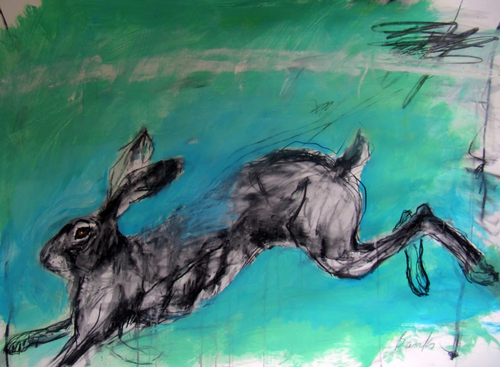 Margo Banks: Tiney Was Not to be Tamed at All, mixed media on paper, 70 x 100cm | Margo Banks: Sovereign Realms | Friday 12 July  – Saturday 3 August 2019 | Solomon Fine Art