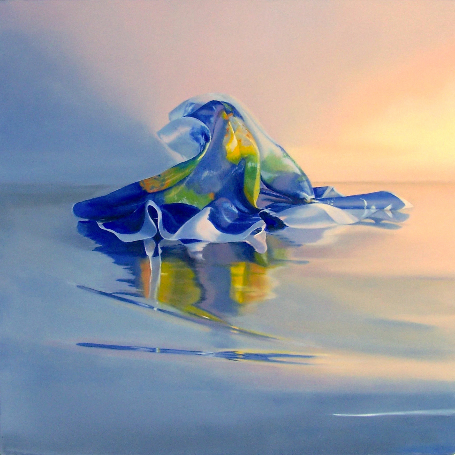 Myra Jago, A rock, a flower and a blade of grass, 2019, oil on canvas, 40 x 40 cm; image courtesy the artist | Myra Jago: Now Islands | Friday 6 September  – Sunday 6 October 2019 | Royal Hibernian Academy