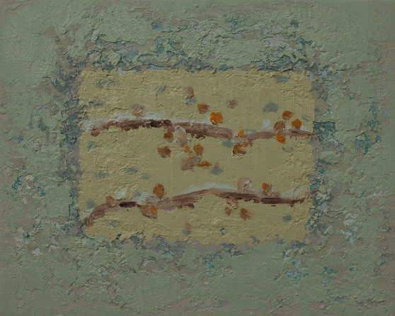 Micky Donnelly, Untitled No.3, 2018, oil on fabric on canvas, 24 x 30 cm | Seasonal Colour | Sunday 17 November 2019  – Saturday 25 January 2020 | Taylor Galleries