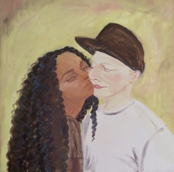 Kathy Tynan: Waves in the air, 2019, 40 x 40cm, oil on canvas | Kathy Tynan: Luminous Twitch | Friday 15 November 2019  – Thursday 9 January 2020 | The LAB