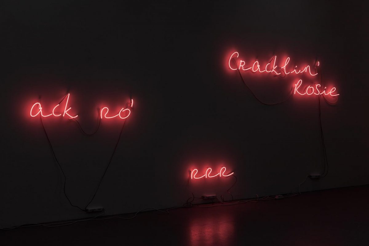 Jaki Irvine, Ack Ro', 2019, Neon installation detail | Jaki Irvine: Ack Ro’ | Friday 24 January  – Saturday 29 February 2020 | Kerlin Gallery