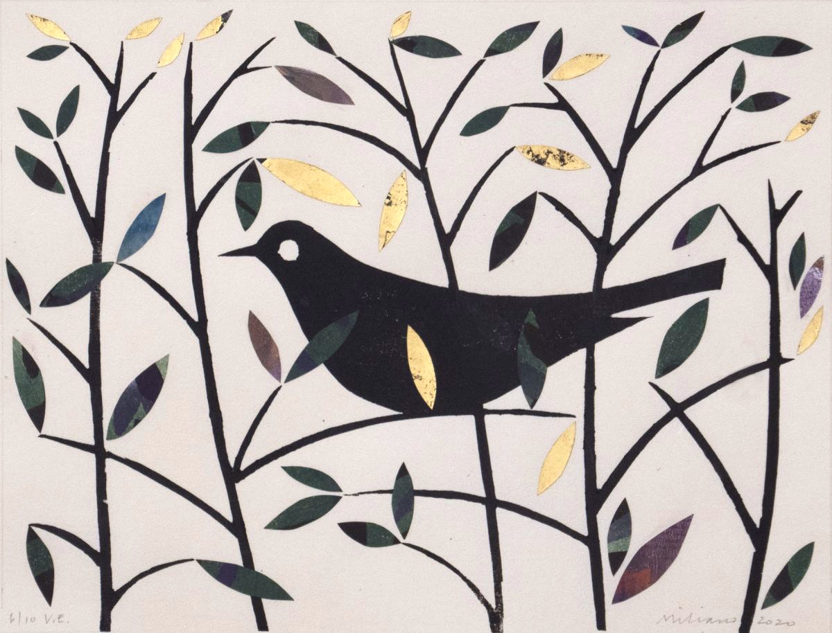 Ed Miliano: Summer Blackbird | Mokuhanga: Prints made during the lockdown | from 15 May 2020  | Graphic Studio Gallery