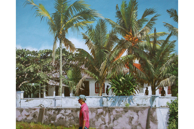 Martin Gale, Galle Fort (Study), 2020, oil on canvas, 24 x 30 cm | Martin Gale: Some Recent Paintings | from 13 March 2020  | Taylor Galleries