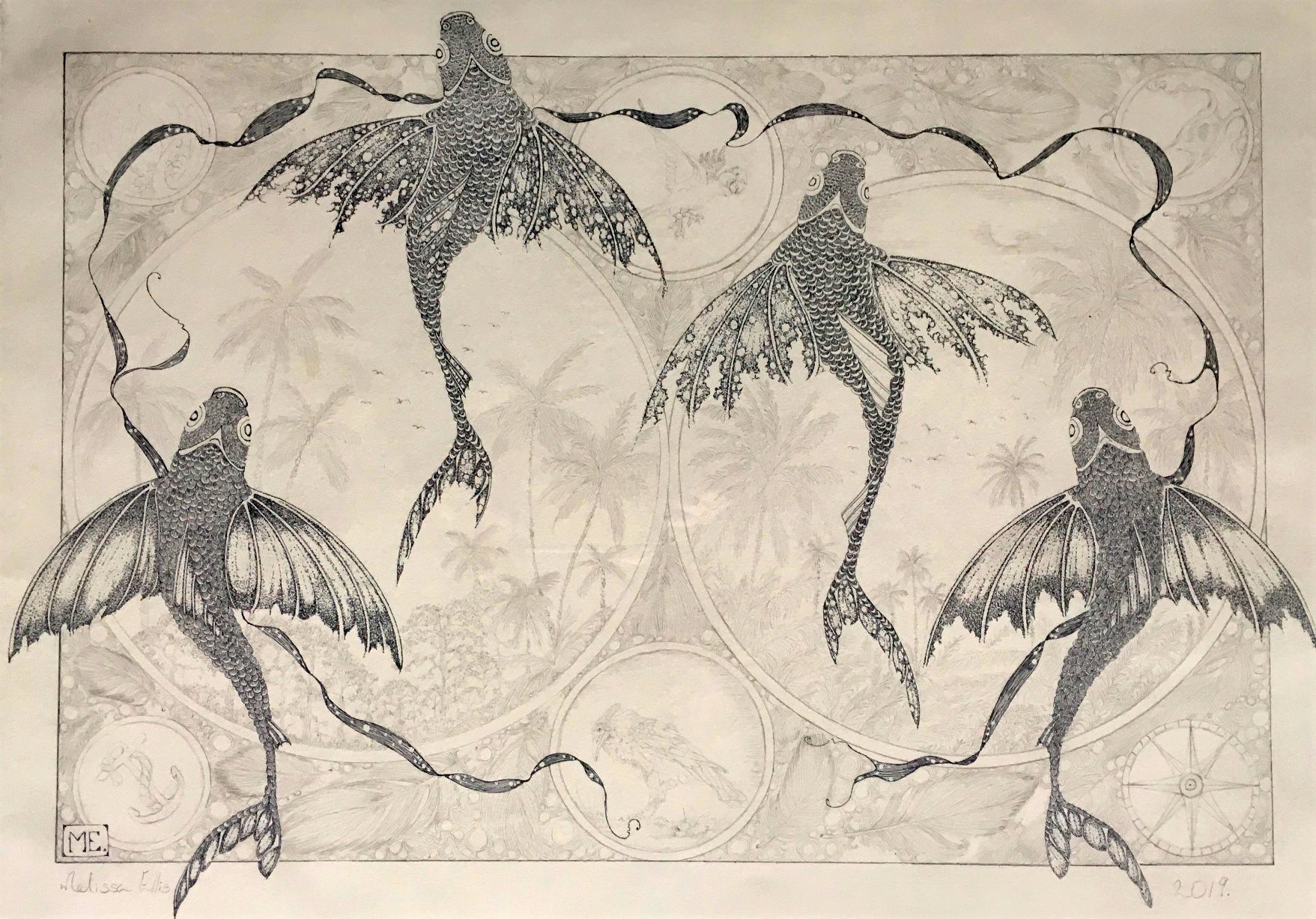 Melissa Ellis: Untitled I,  etching & pencil, edition: 1/2, 42 x 59 cm | 60 Years of Graphic Studio Dublin | from May 2020  | Municipal Gallery