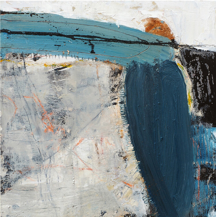 Catherine Weld: Fragile island 1, mixed media, board, 40 x 40cm | West Cork Arts Centre’s Members and Friends Exhibition 2020 | Saturday 30 May  – Saturday 29 August 2020 | Uillinn: West Cork Arts Centre